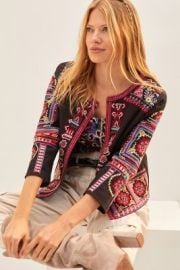 Abstract Embroidered Jacket at Anthropologie