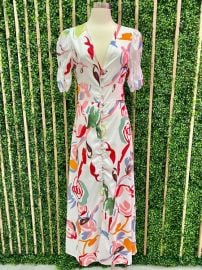 Abstract Floral Maxi Dress  at Ah Là Laà Lifestyle Boutique