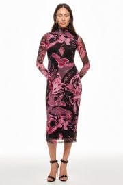 Abstract Floral Mesh Midi Dress by Prabal Gurung Collective Rent the Runway at Rent the Runway