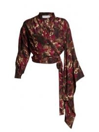 Abstract-print crepe de Chine wrap top at Matches