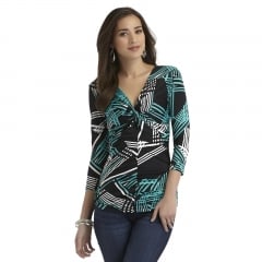 Abstract print ruched knot top at K Mart