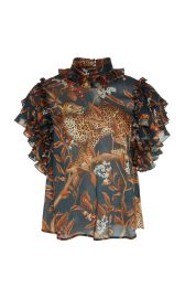 Absurd Beauty Ruffled Printed Chiffon Top by Johanna Ortiz at Moda Operandi