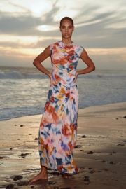 Acacia Draped Jersey Midi Dress at Simkhai