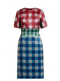 Acacia circle-printed gingham satin dress at Matches