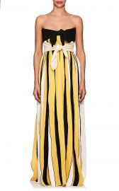 Accordion-Pleated Crepe Strapless Gown at Barneys Warehouse