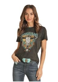 Acid Wash 39Desperado39 Junior Women39s T-Shirt by Rock amp Roll Denim  at Stone Creek Western Shop