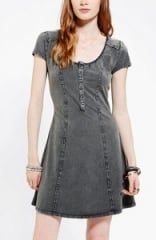 Acid Wash Henley Dress at Urban Outfitters