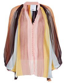 Acler Astone Striped Chiffon Blouse at Intermix