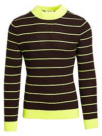 Acne Studios - Kadison Neon Stripe Merino Wool Sweater at Saks Fifth Avenue