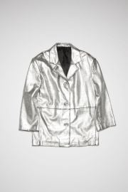 Acne Studios - Sprayed leather jacket - Silver at Acne Studios