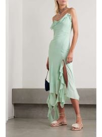 Acne Studios Asymmetric Layered Ruffled Chiffon Midi Dress at Net a Porter