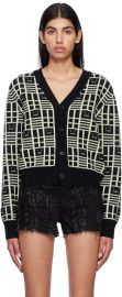 Acne Studios Black Y-Neck Cardigan SSENSE at Ssense