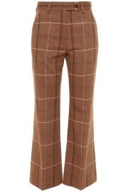 Acne Studios Checked wool and cotton-blend wide-leg pants at The Outnet