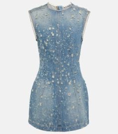 Acne Studios Distressed denim mini dress at Mytheresa