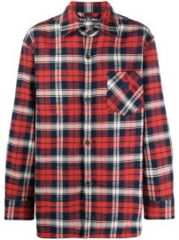 Acne Studios Face Patch Plaid Overshirt - Farfetch at Farfetch