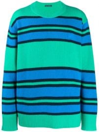 Acne Studios Face Patch Striped Jumper at Farfetch