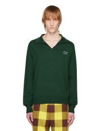 Acne Studios Green Embroidered Polo SSENSE at Ssense