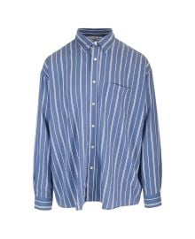 Acne Studios Logo Embroidered Striped Shirt at italist