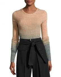 Acne Studios Marled Ombre Patch-Pocket Sweater  Turquoise Multi at Neiman Marcus