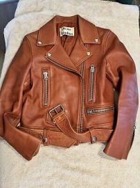Acne Studios Mock Leather Moto Jacket Womens Size 34 eBay at eBay