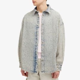 Acne Studios Monogram Cotton Jacquard Button Up Shirt at END.