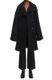 Acne Studios Oschelle Boiled Wool Blend Overcoat in Black at Nordstrom  at Nordstrom