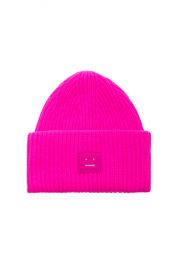 Acne Studios Pansy Face Beanie in Bright Pink   FWRD at Forward