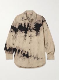 Acne Studios Relaxed Fit Tie Dye Denim Button Up Overshirt at Net a Porter