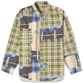 Acne Studios Setar Towel Print Check Shirt Green amp Multi END US at END.