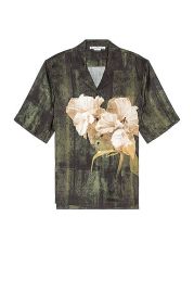 Acne Studios Simon Floral Patch Shirt in Dark Green  FWRD at Forward