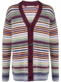 Acne Studios Striped V-neck Cardigan - Farfetch at Farfetch