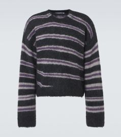 Acne Studios Striped wool and mohair blend sweater at Mytheresa