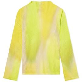 Acne Studios Tie Dye Logo Mesh Top Acid Yellow END US at END.