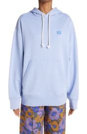 Acne Studios Womens Fonbar Face Patch Oversize Organic Cotton Hoodie at Nordstrom