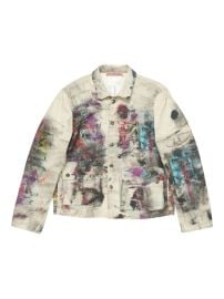 Acne Studios paint-splattered Denim Jacket Neutrals at Farfetch