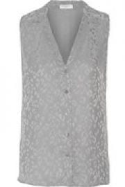 Adalyn leopard-jacquard washed-silk top at The Outnet