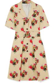 Adam Lippes - Floral-print belted cotton-twill dress at Net A Porter