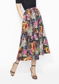 Adam Lippes Button Down A Line Skirt In Printed Voile at Adam Lippes