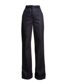 Adam Lippes Cuff Hem Wide-Leg Denim Trousers at Neiman Marcus