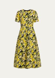 Adam Lippes Evangeline Floral Print Wool Midi Dress - Bergdorf Goodman at Bergdorf Goodman