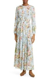 Adam Lippes Floral Print Cotton Voile Dress at Nordstrom