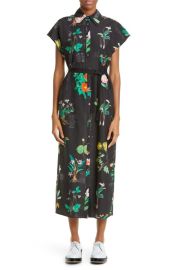 Adam Lippes Floral Print Midi Shirtdress at Nordstrom