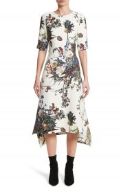 Adam Lippes Floral Print Trapeze Dress at Nordstrom