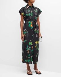 Adam Lippes Garden Floral Button-Front Shirt Dress at Neiman Marcus