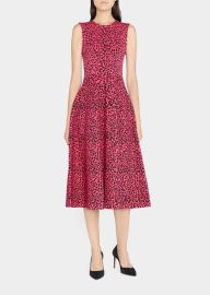 Adam Lippes Leopard Jacquard Fit--Flare Midi Dress - at Bergdorf Goodman