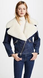 Adam Lippes Moto Jacket with Shearling Collar at Shopbop