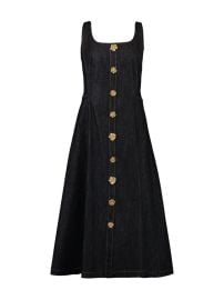 Adam Lippes floral-button Denim Dress - at Farfetch