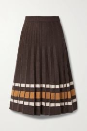 Adam pleated striped knitted midi skirt at Net a Porter