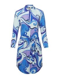 Addison Shirt Dress in Provence BlueLavender St Martin   L39AGENCE at L'Agence