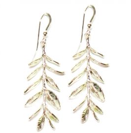 Addison Silver Leaf Earrings at Brooklyn Designs